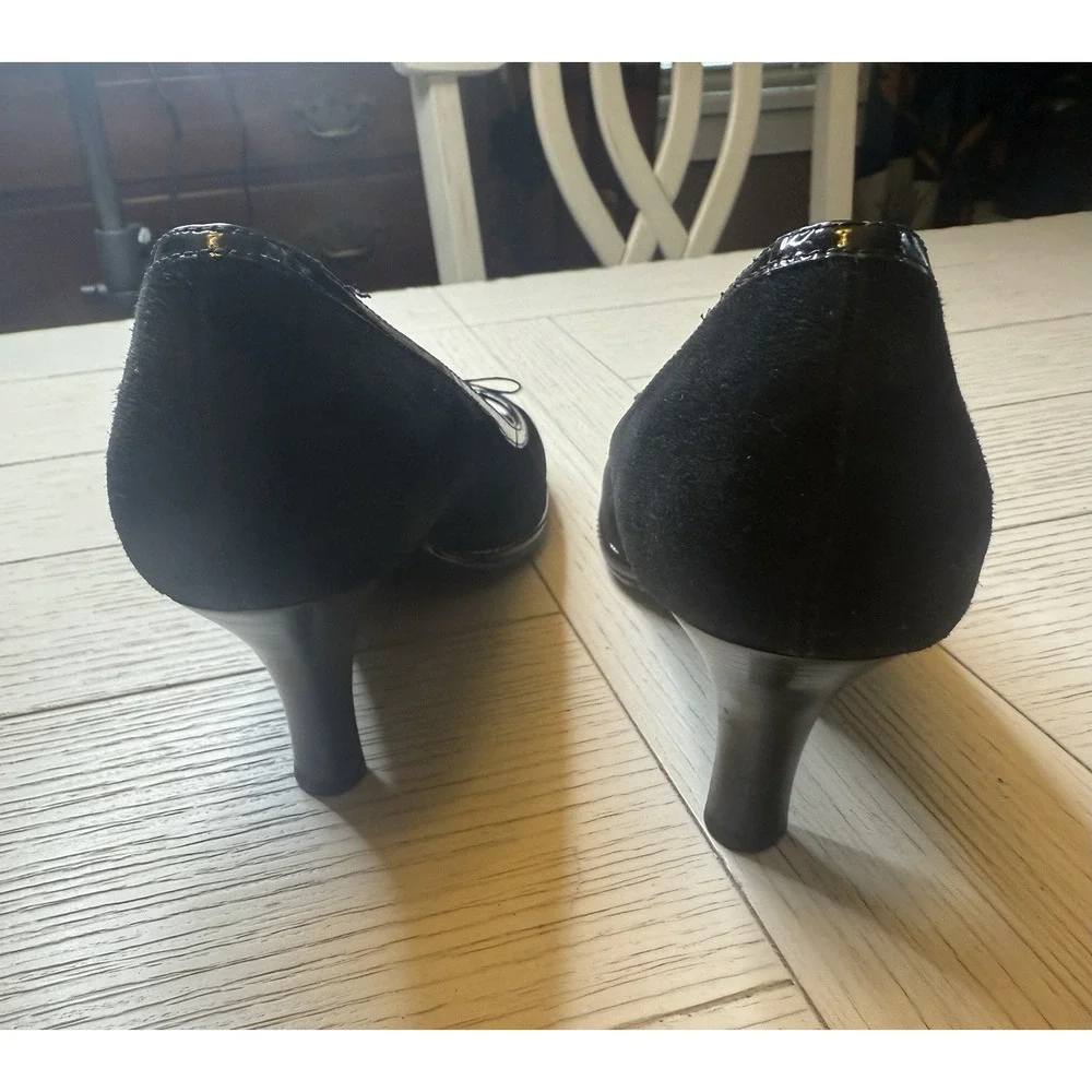 Sofft 1015421‎ Women Black Open Toe Bow Leather Approx 3